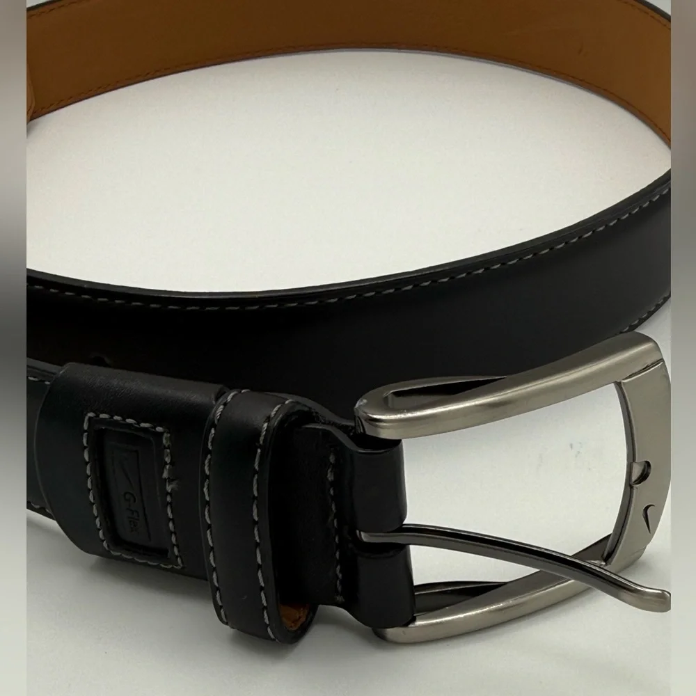 Nike Men’s G-Flex Black Leather Belt Size Small Fits 30-32